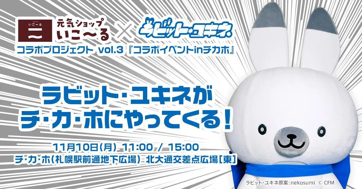 元気ショップいこ〜る×ラビット・ユキネ　コラボプロジェクトvol.3『コラボイベントinチカホ』（札幌市）| Domingo -ドミンゴ-