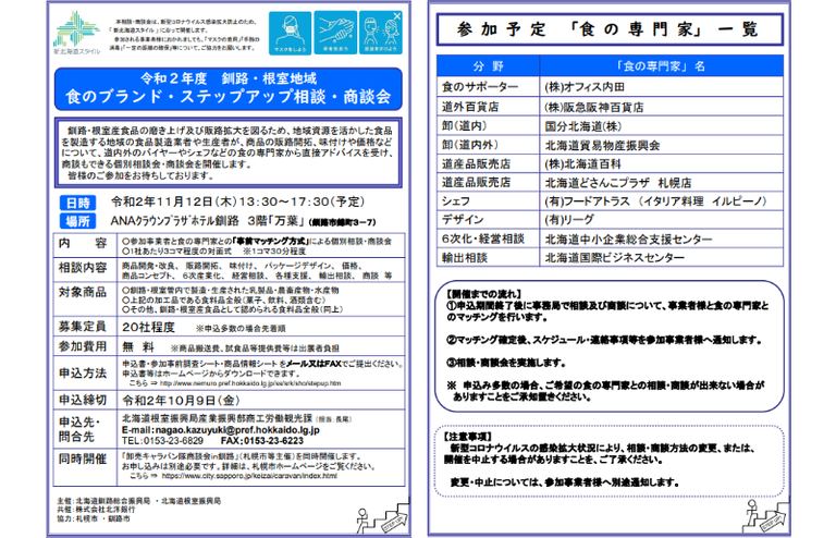 釧路 根室地域 食のブランド ステップアップ相談 商談会 北海道の 今 を