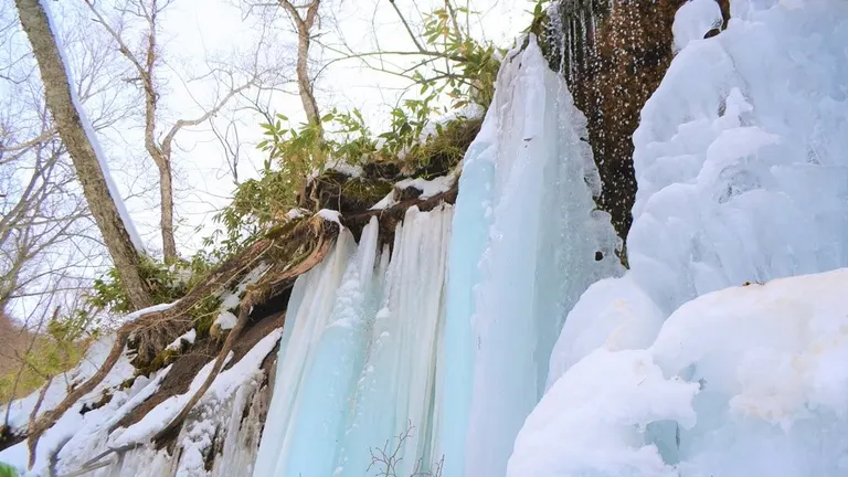 室蘭岳に冬の間だけ現れるミニ氷瀑「すだれの滝」に行ってみた！｜Domingo
