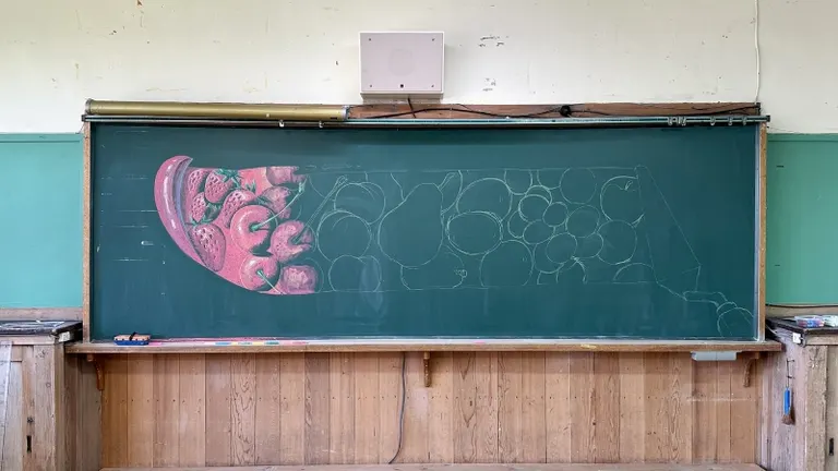 旧増毛小学校の黒板アート