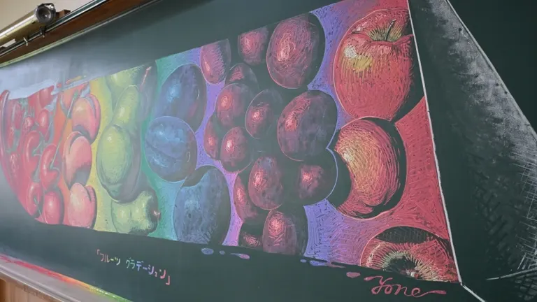 旧増毛小学校の黒板アート