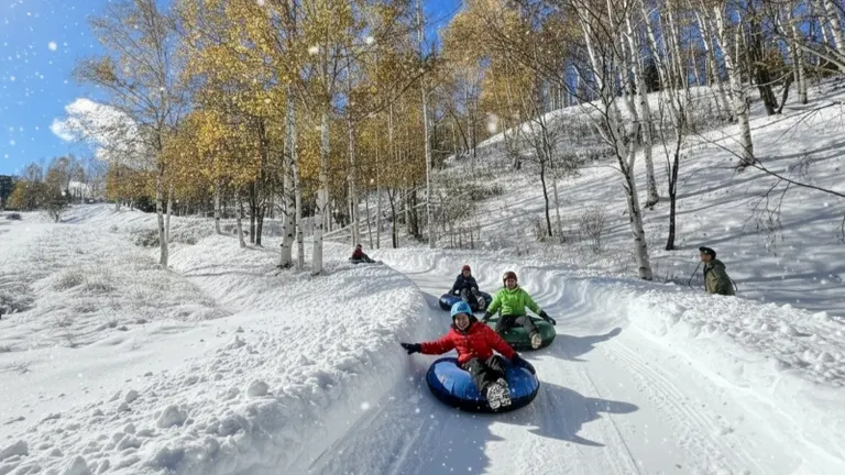 大雪水坝的冬季乐趣