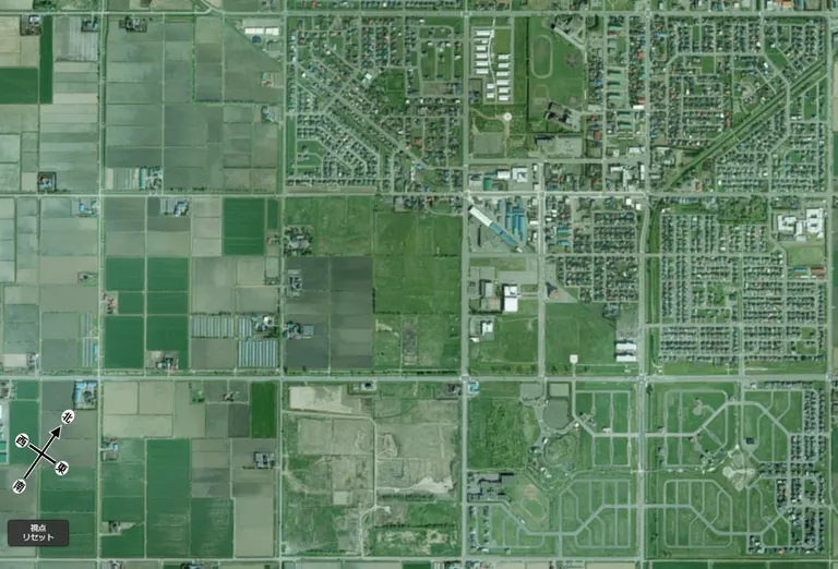 「集積回路に見える空中写真選手権」北海道南幌町の様子