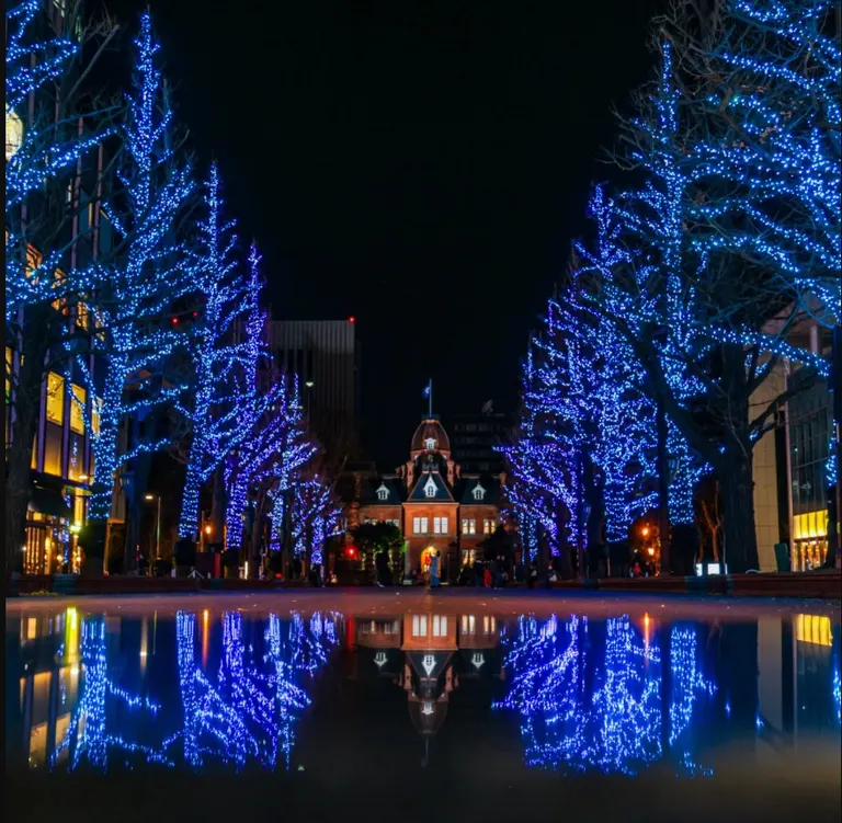Illumination of the Akarenga in Sapporo