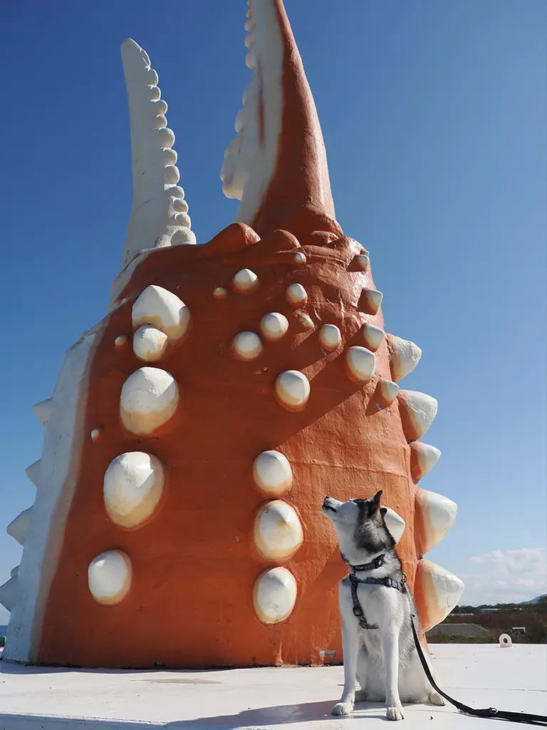 かに、デカ……」北海道の“巨大カニ爪オブジェ”のインパクトがすごすぎる
